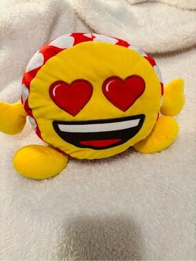 Heart Eyes Emoji Plush Accent Pillow - Yellow